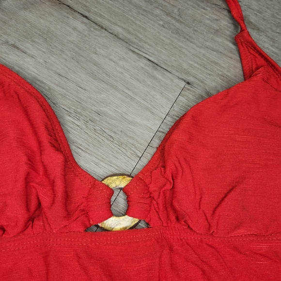 Athena women's red 2 peice tankini swimsuit - Picture 6 of 13